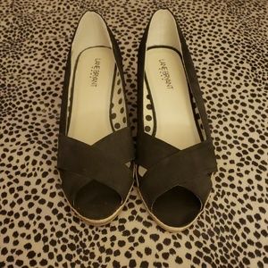 11W Black Lane Bryant Canvas Wedges